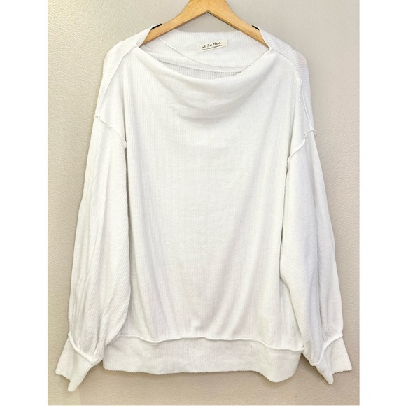 NEW Free People Main Squeeze Brushed Hacci Top White - Picture 4 of 12